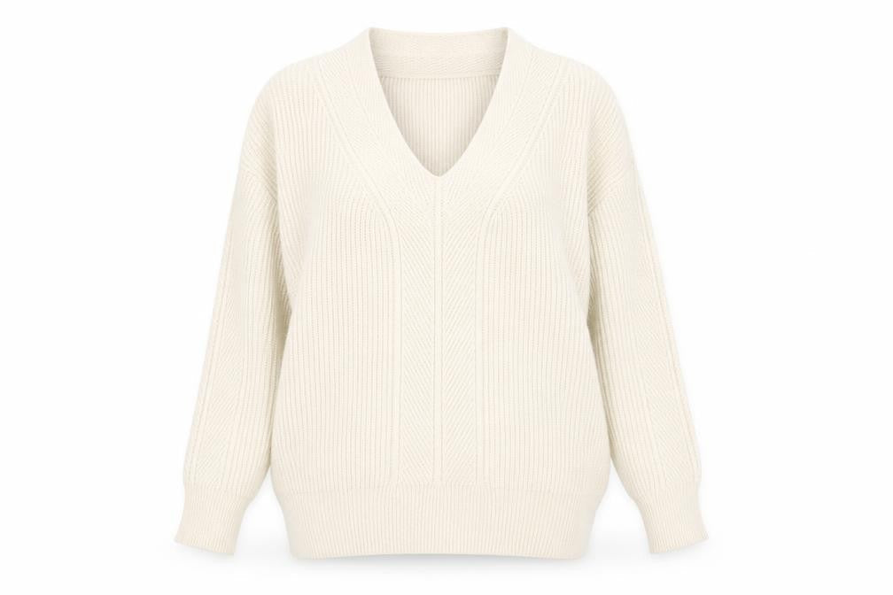 NEXT Womens Beige V-Neck Viscose Pullover Jumper Size XS
