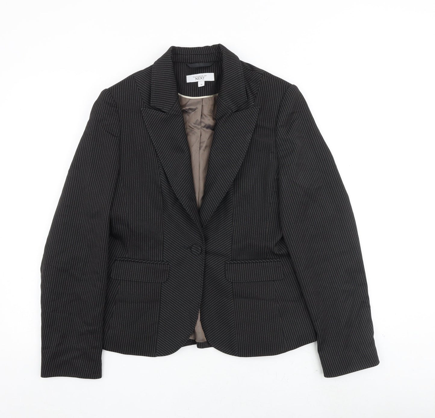 NEXT Womens Brown Striped Jacket Blazer Size 10 Button