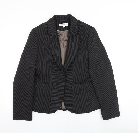 NEXT Womens Brown Striped Jacket Blazer Size 10 Button