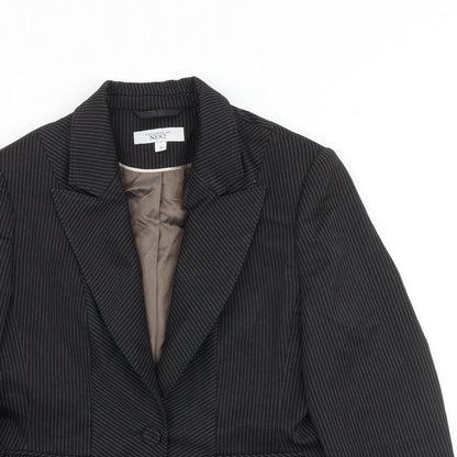 Next Womens Brown Striped Jacket Blazer Size 10 Button