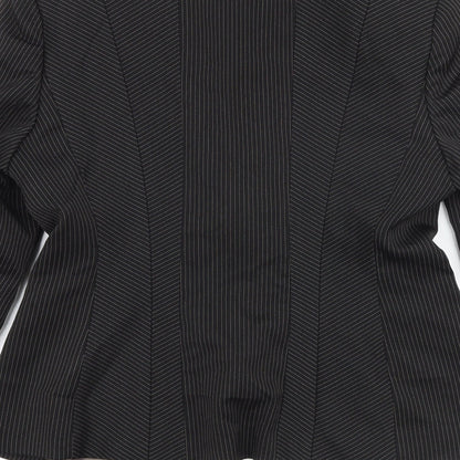 Next Womens Brown Striped Jacket Blazer Size 10 Button