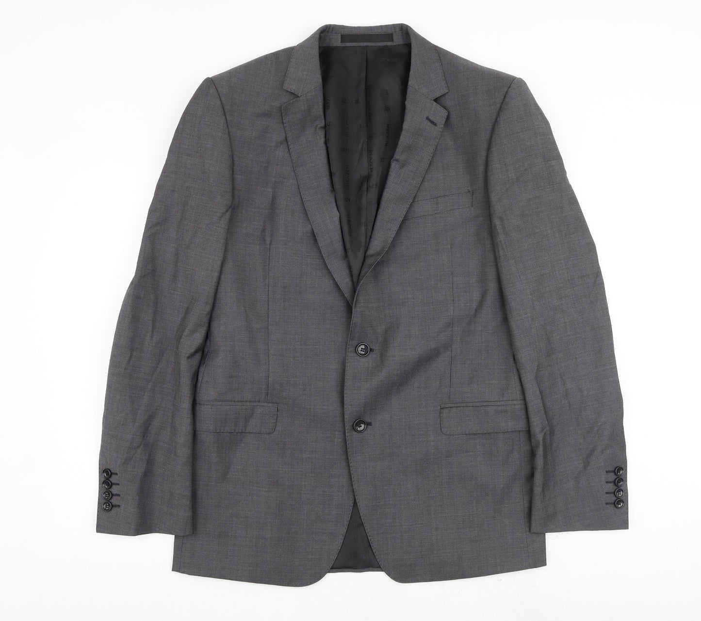 Blazer Mens Grey Wool Jacket Blazer Size 40 Regular