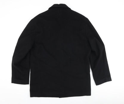 Anthony De Mano Mens Black Pea Coat Coat Size S Button