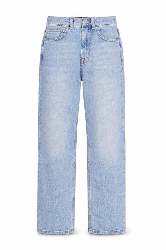 ASOS Womens Blue Cotton Straight Jeans Size 24 in L32 in Regular Zip