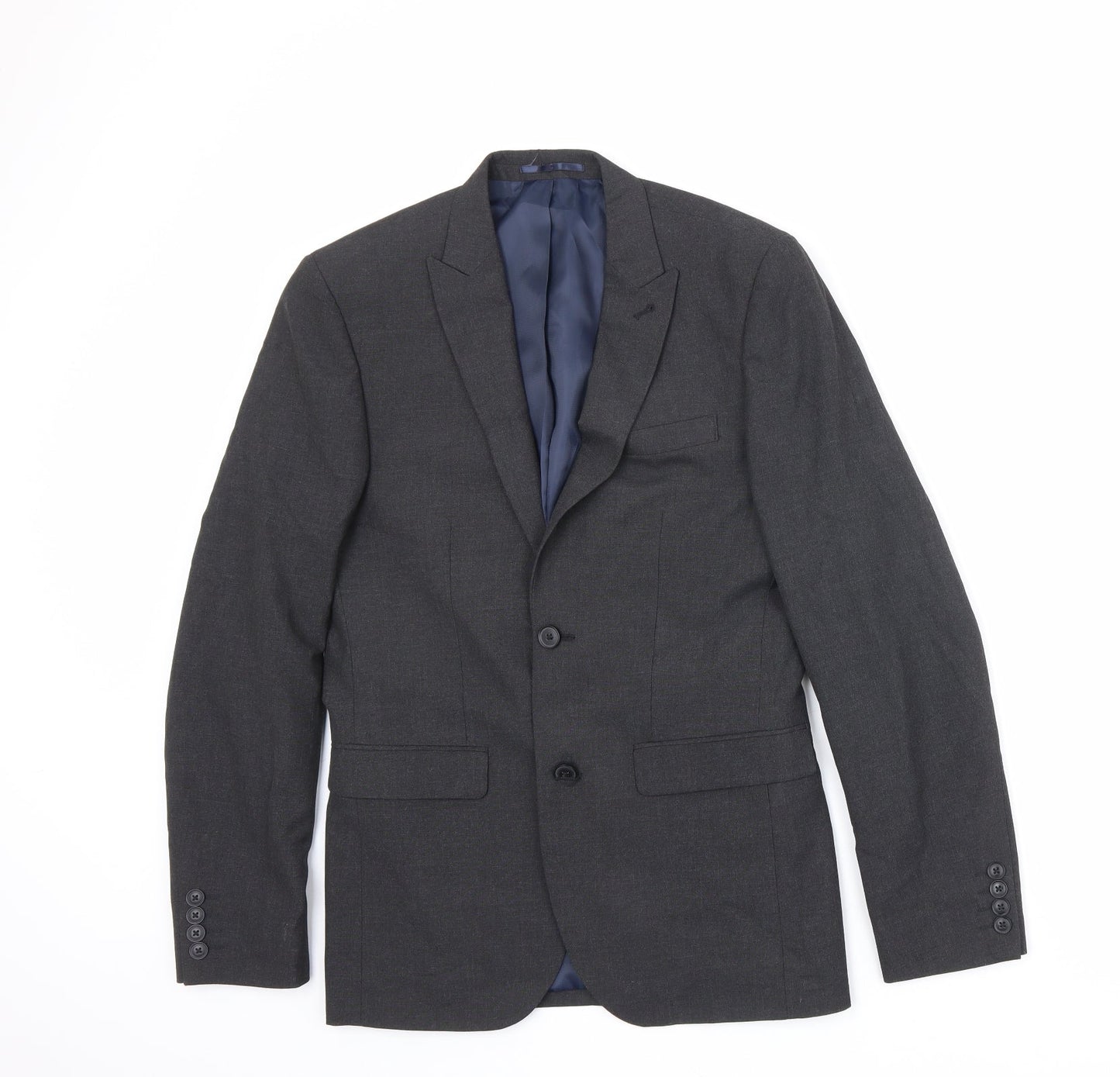 NEXT Mens Black Polyester Jacket Suit Jacket Size 36 Regular