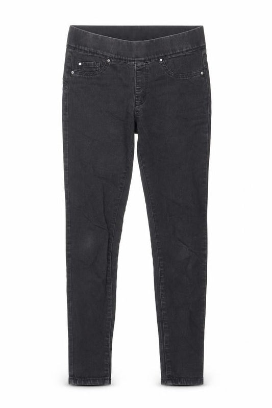 Denim & Co. Womens Black Cotton Jegging Jeans Size 10 L25 in Regular - Elastic Waist