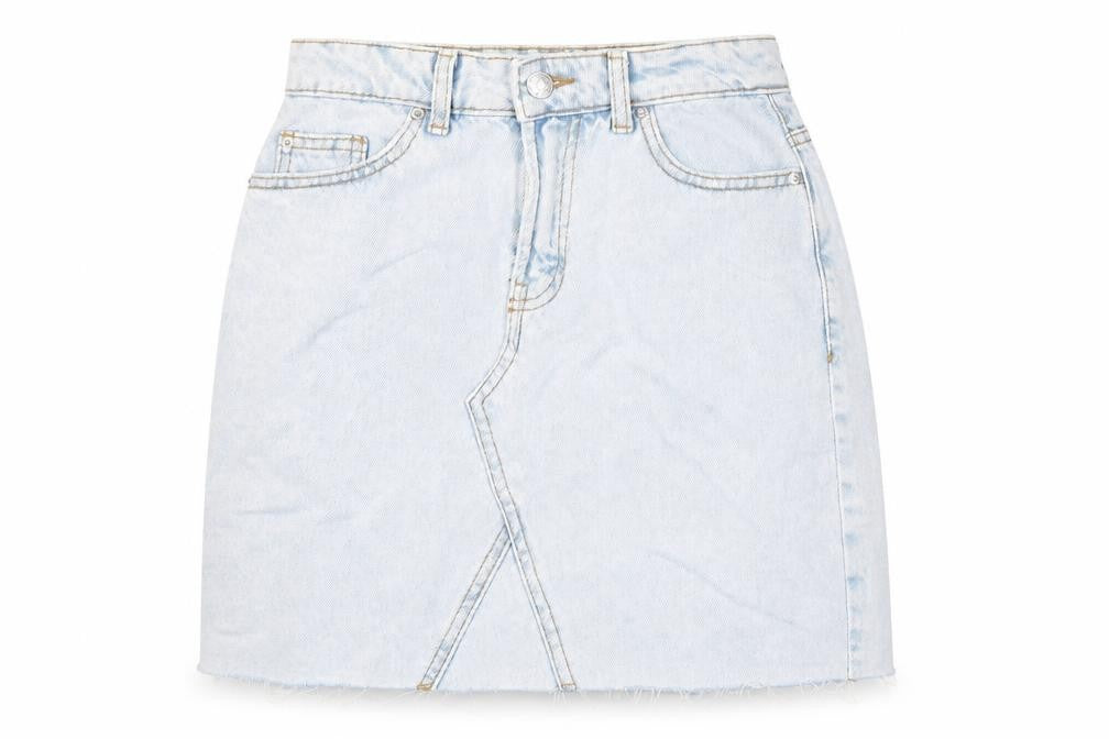 Denim & Co. Womens Blue Cotton Mini Skirt Size 6 Zip