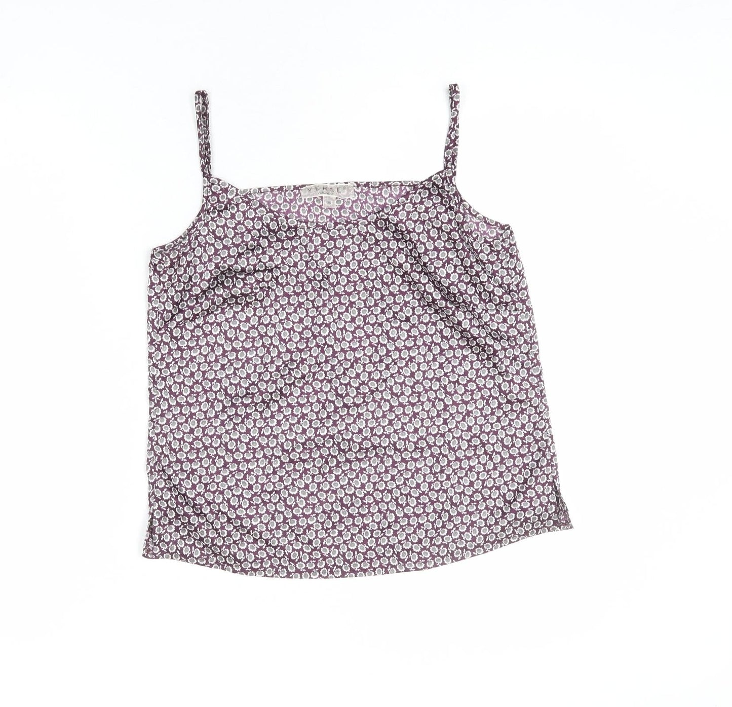 Verse Womens Multicoloured Floral Polyester Camisole Tank Size 8 Scoop Neck - Cropped