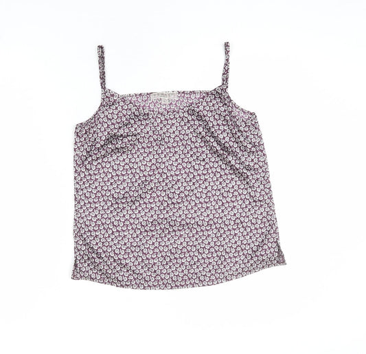 Verse Womens Multicoloured Floral Polyester Camisole Tank Size 8 Scoop Neck - Cropped