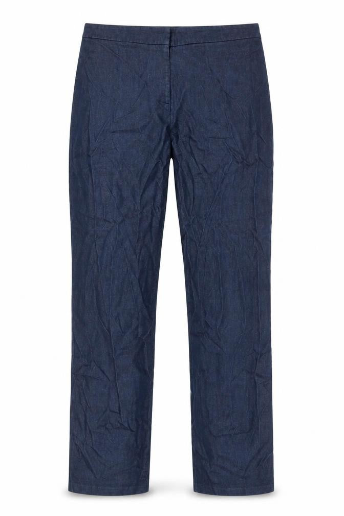 Warehouse Womens Blue Cotton Trousers Size 12 L28 in Regular Zip