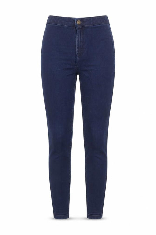 Marks & Spencer Womens Blue Cotton Skinny Jeans Size 8 L26 in Regular Zip