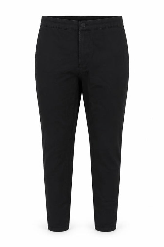 Front view of Denim & Co. women’s black cotton skinny jeans, size UK 14, 26-inch leg regular zip