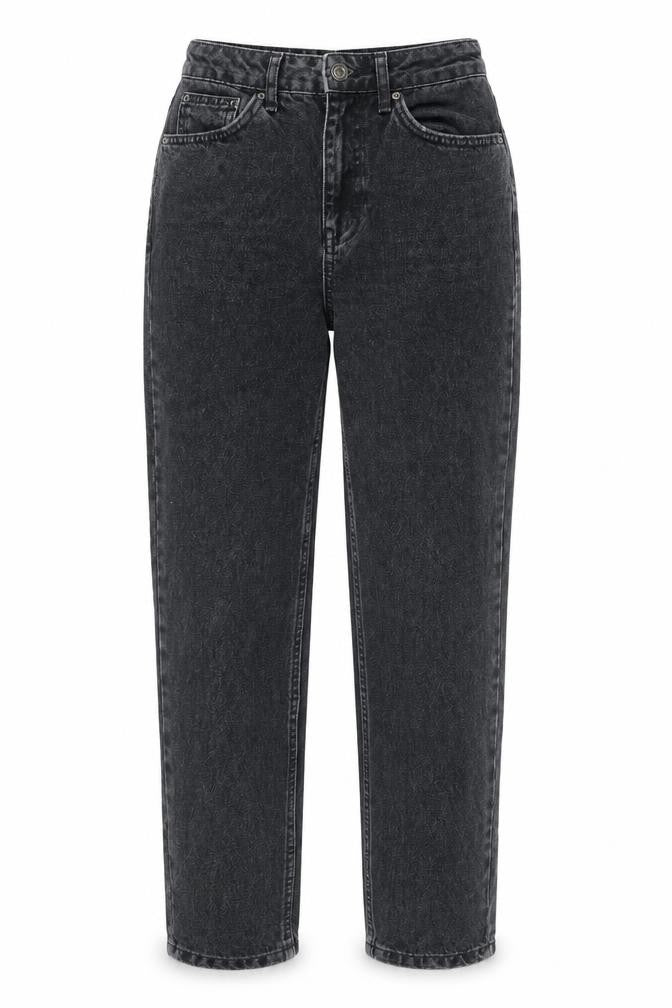 Topshop Womens Grey Cotton Mom Jeans Size 25 in L30 in Regular Zip