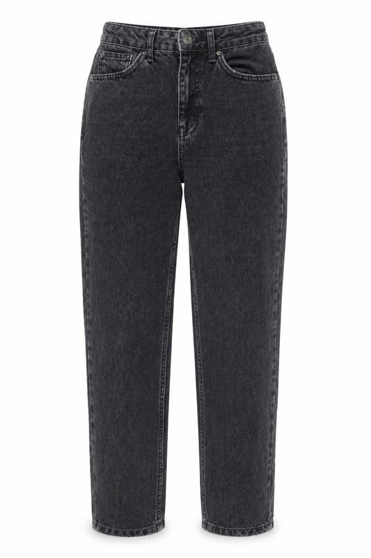 Topshop Womens Grey Cotton Mom Jeans Size 25 in L30 in Regular Zip