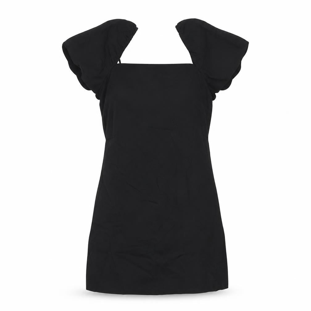 Zara Womens Black Viscose Mini Size XS Square Neck Zip - Cross Over Back