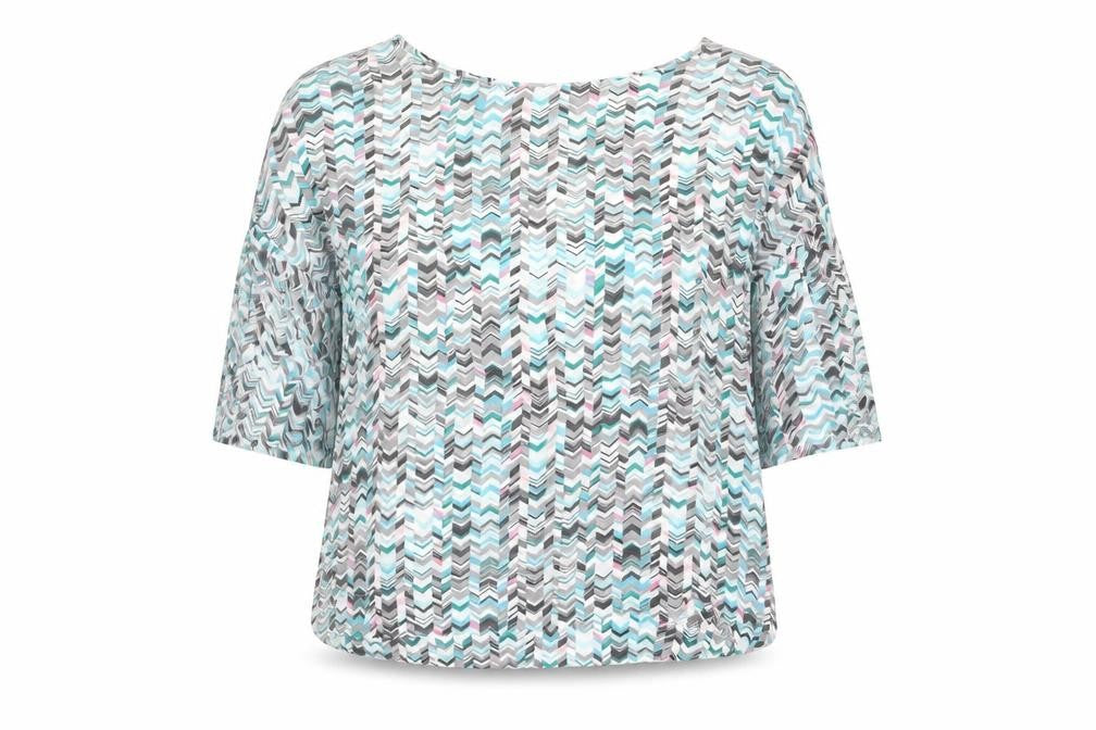 Great Plains London Womens Multicoloured Geometric Viscose Basic Blouse Size XS Round Neck