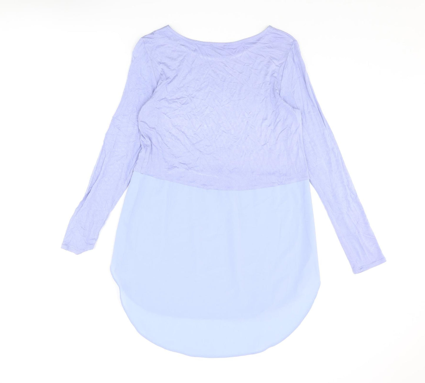 Phase Eight Womens Blue Viscose Tunic Blouse Size 10 Scoop Neck