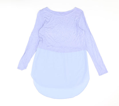Phase Eight Womens Blue Viscose Tunic Blouse Size 10 Scoop Neck