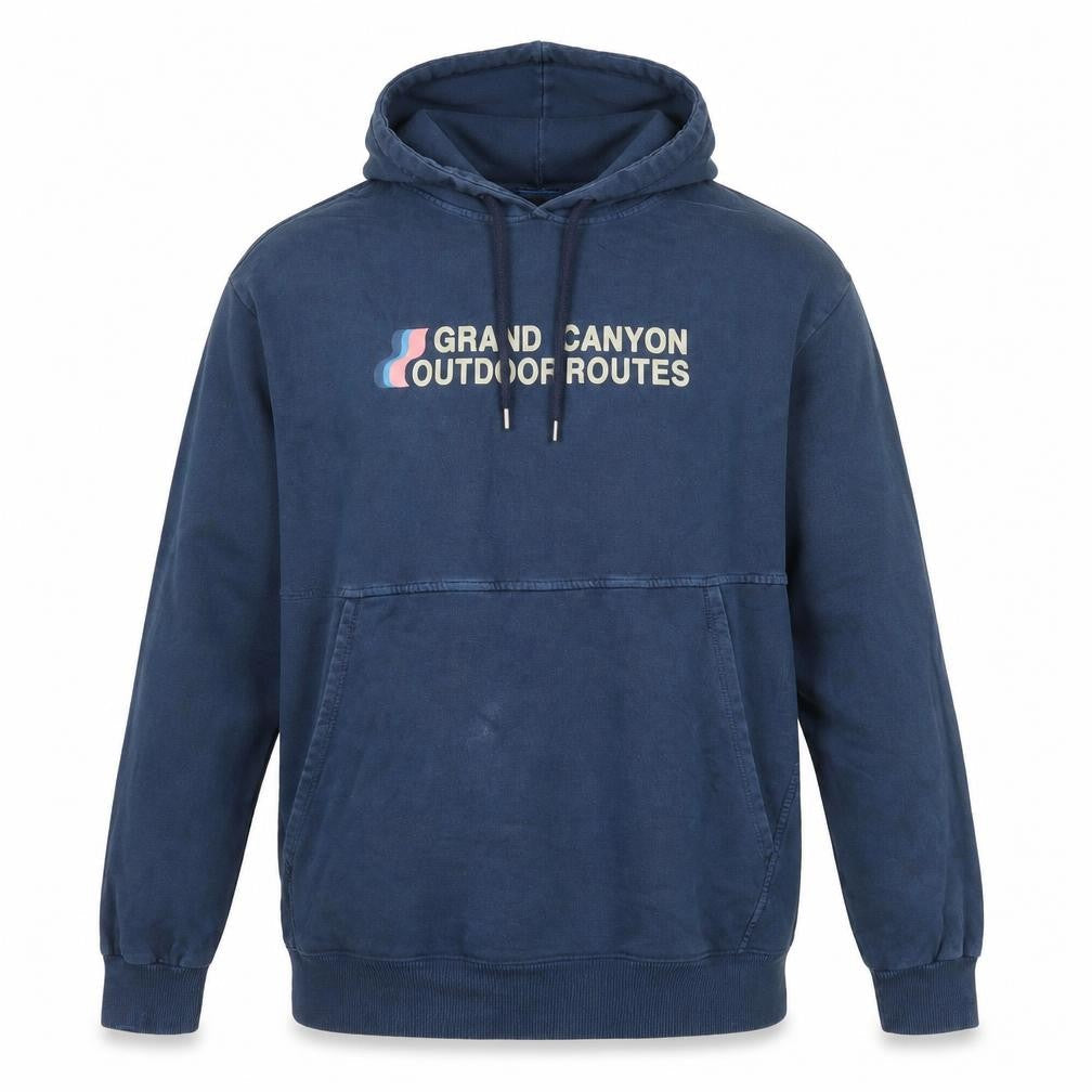 Zara Mens Blue Polyester Pullover Hoodie Size L - Grand Canyon Outdoor Routes