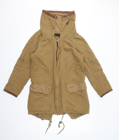 Zara Womens Brown Jacket Coat Size XS Zip