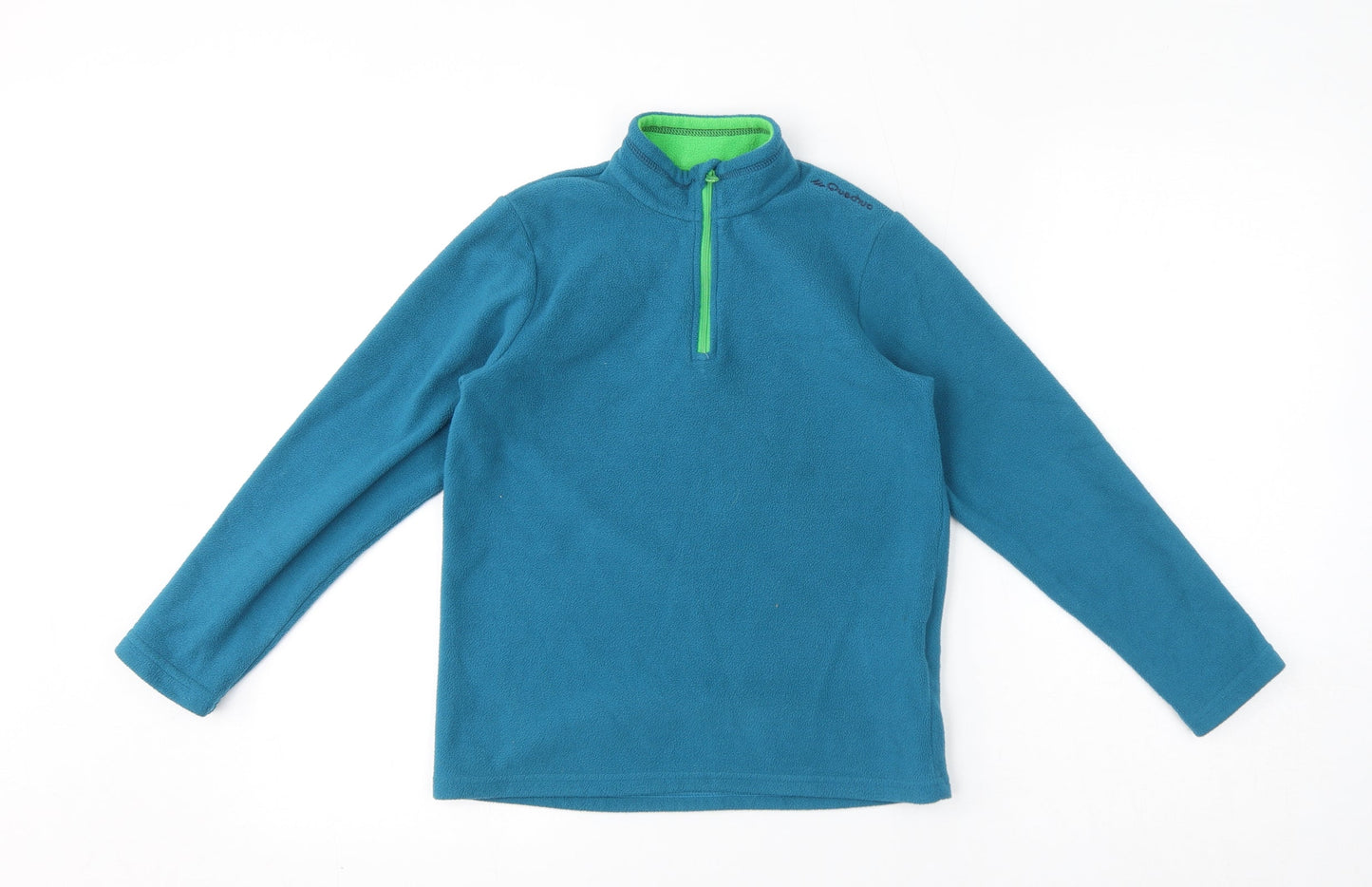 DECATHLON Girls Blue Polyester Pullover Sweatshirt Size 10 Years Pullover - Quarter-Zip
