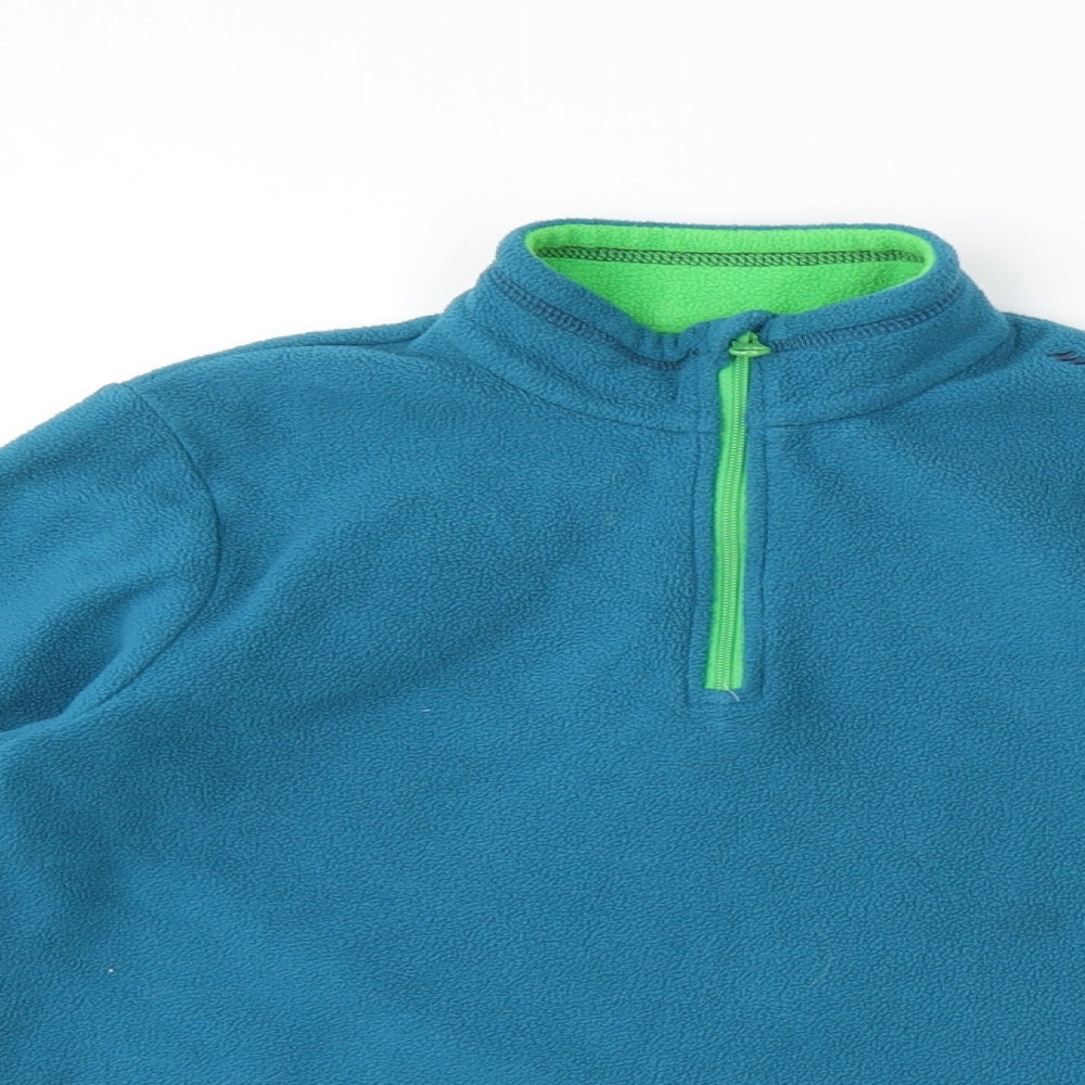 DECATHLON Girls Blue Polyester Pullover Sweatshirt Size 10 Years Pullover - Quarter-Zip