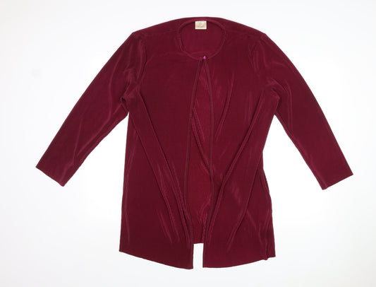 Compliments Womens Purple Round Neck Polyester Cardigan Jumper Size 16 - Size 16-18