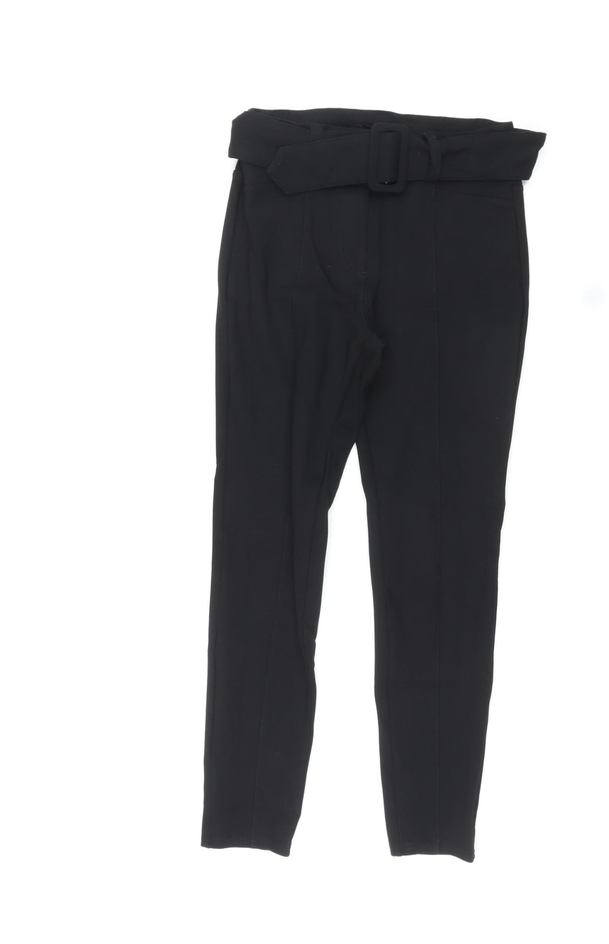 Next Womens Black Viscose Dress Pants Trousers Size 8 L25 in Regular Zip