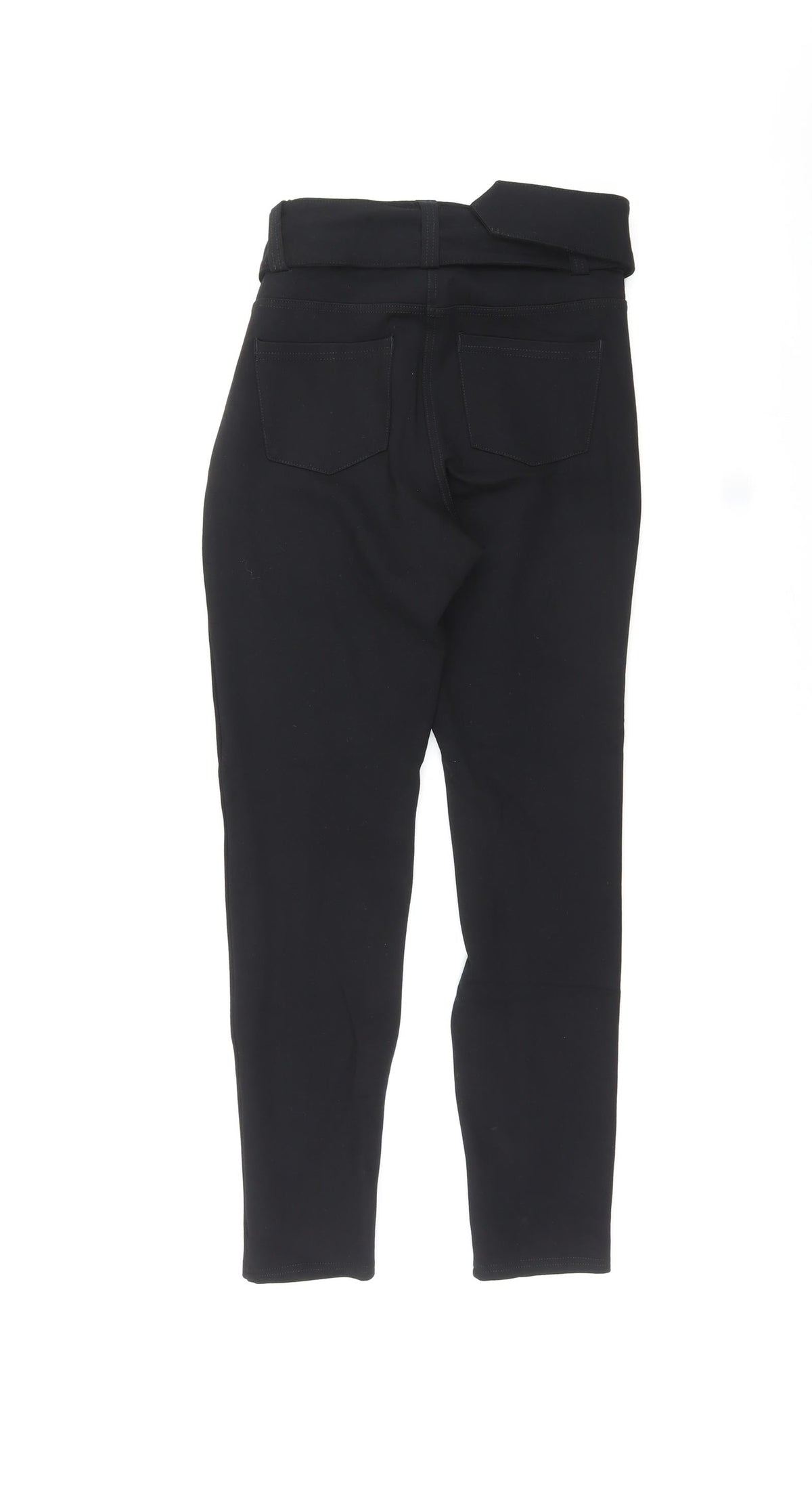 Next Womens Black Viscose Dress Pants Trousers Size 8 L25 in Regular Zip