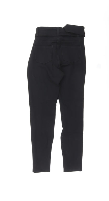 Next Womens Black Viscose Dress Pants Trousers Size 8 L25 in Regular Zip