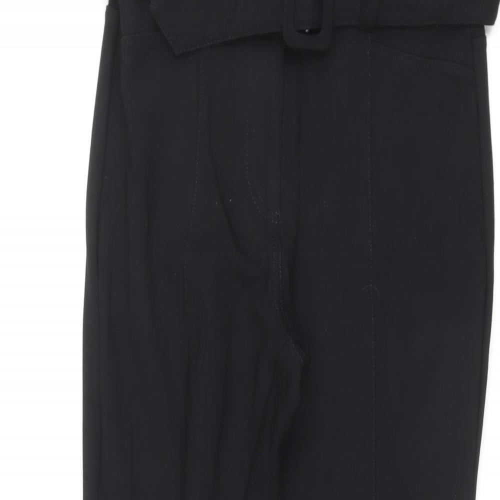Next Womens Black Viscose Dress Pants Trousers Size 8 L25 in Regular Zip