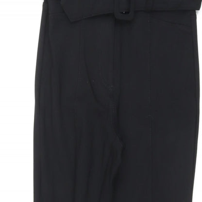Next Womens Black Viscose Dress Pants Trousers Size 8 L25 in Regular Zip