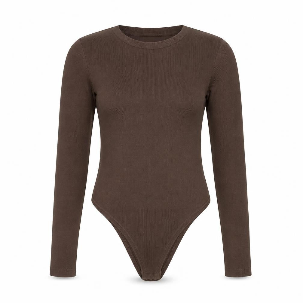 Zara Womens Brown Polyester Bodysuit One-Piece Size S Snap