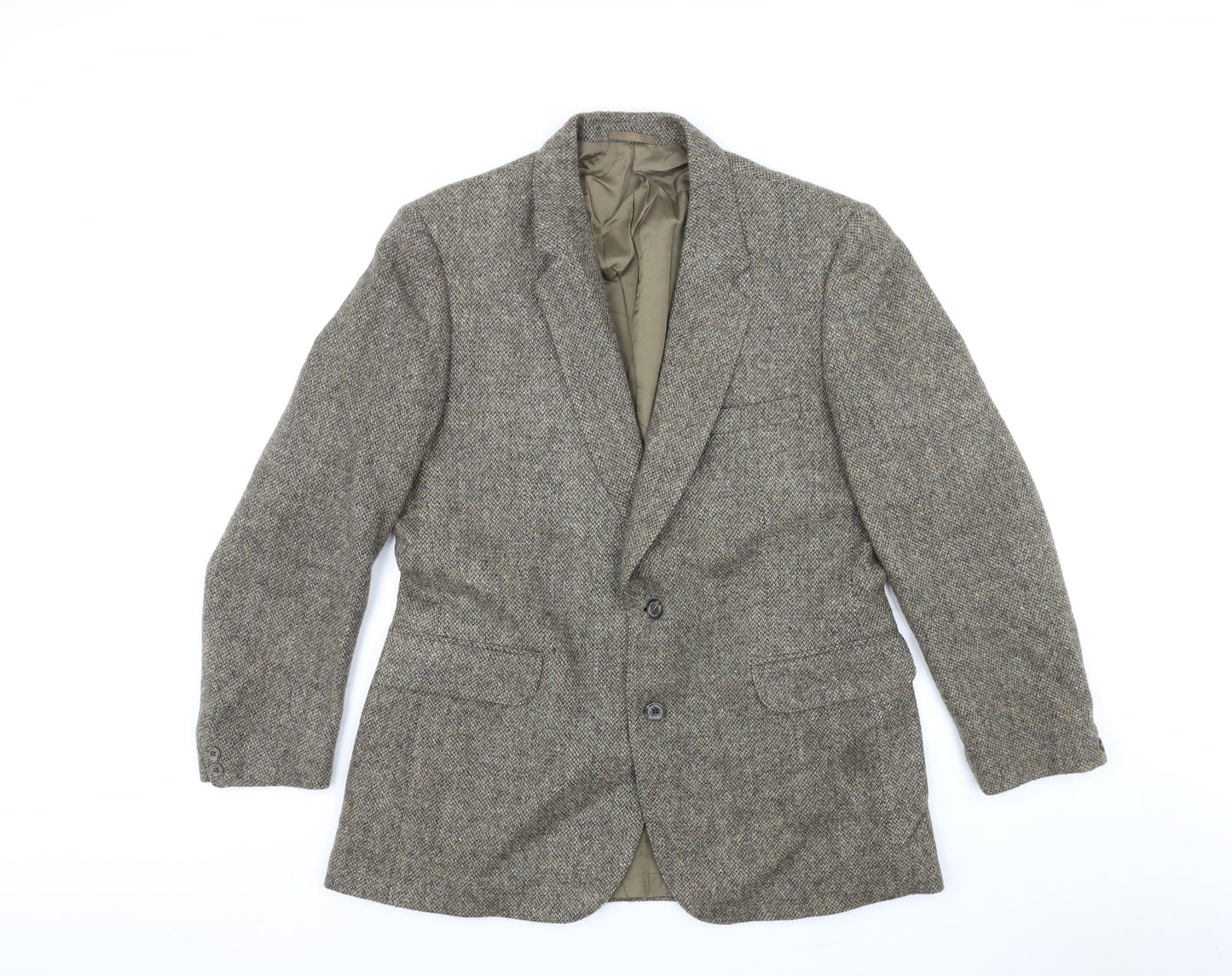 St Michael Mens Green Wool Jacket Blazer Size 42 Regular - Chest Size 41/42