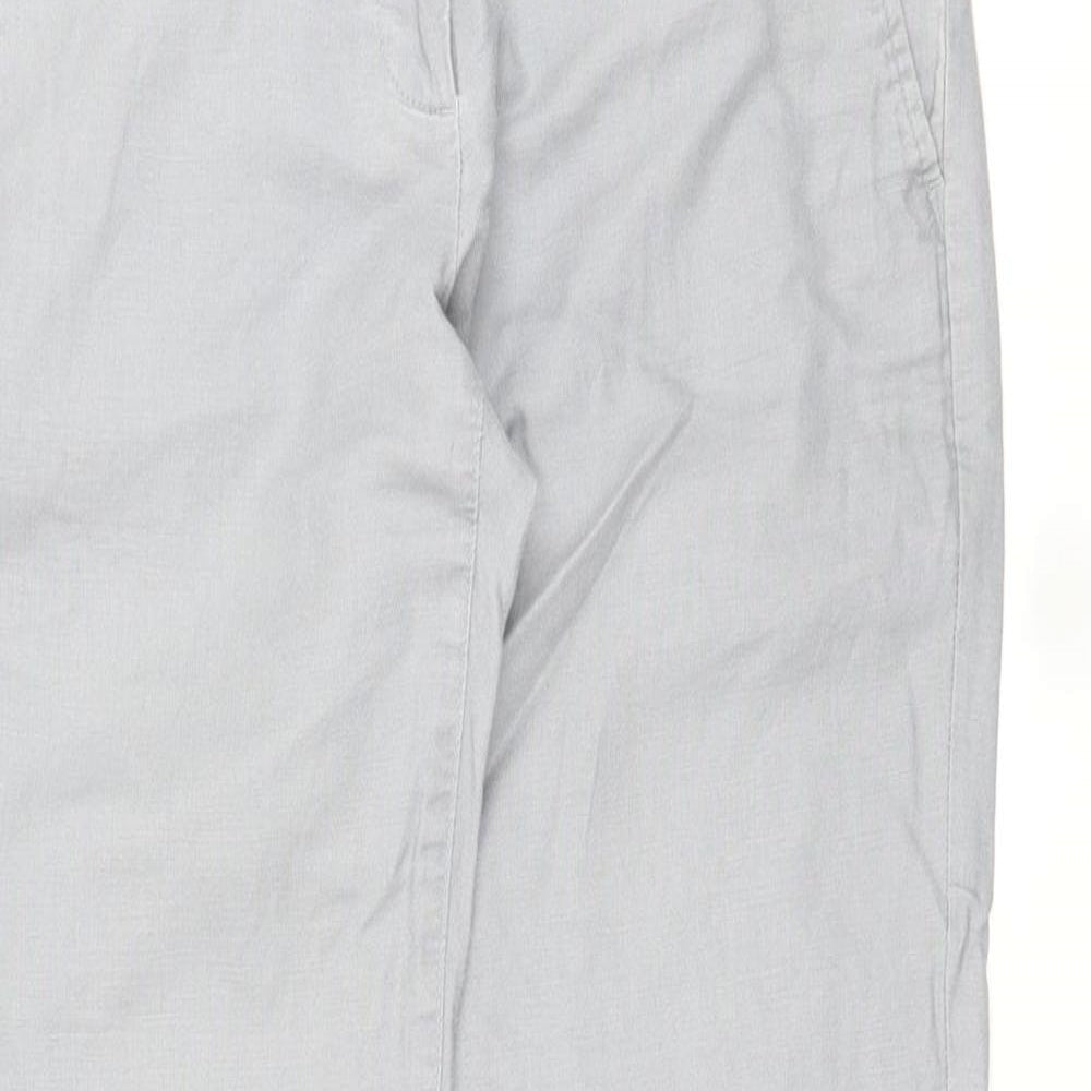 Gap Womens Grey Linen Chino Trousers Size 4 L27 in Regular Zip