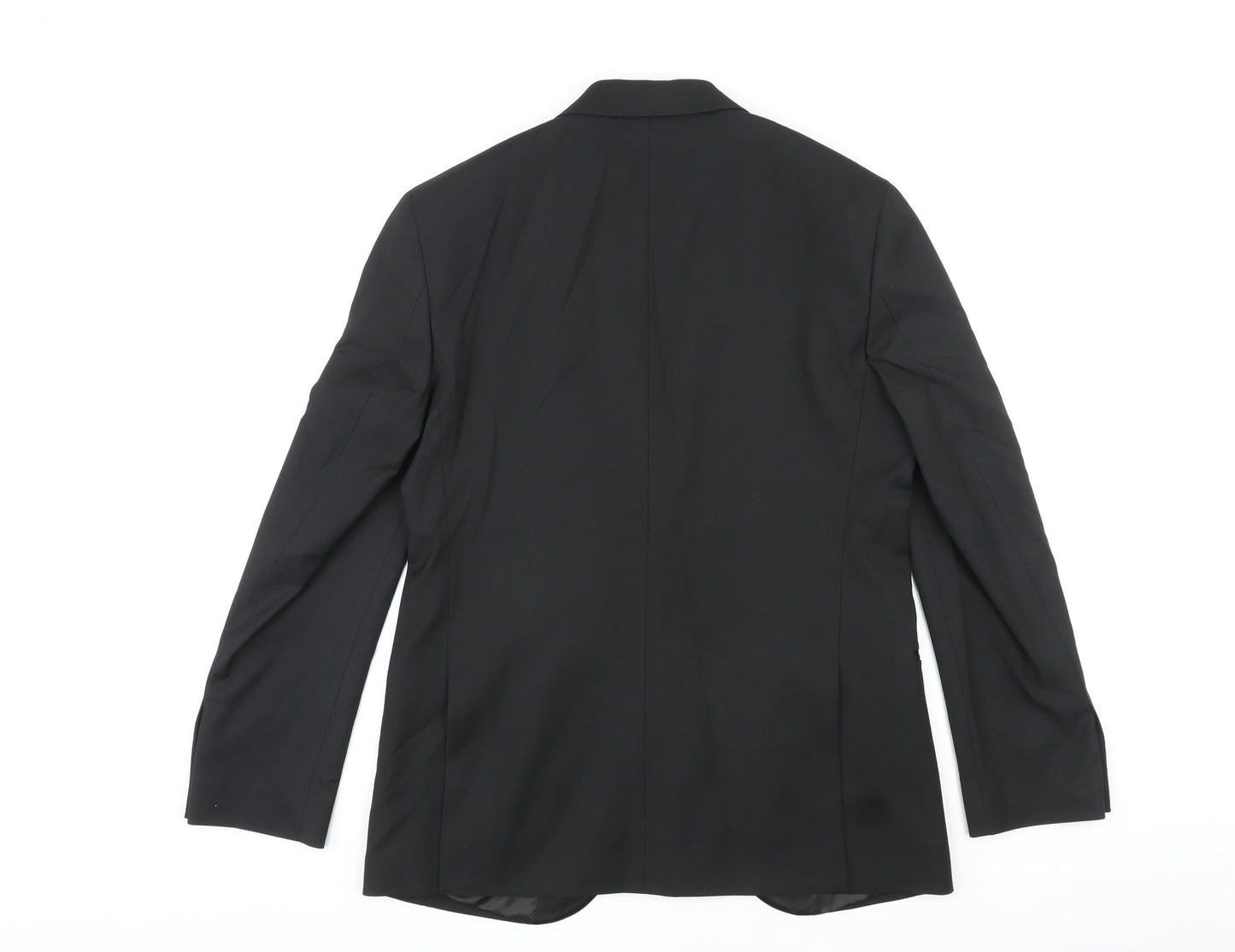 Marks and Spencer Mens Black Polyester Jacket Blazer Size 38 Regular