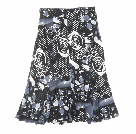 Saloos Womens Multicoloured Geometric Viscose Trumpet Skirt Size M