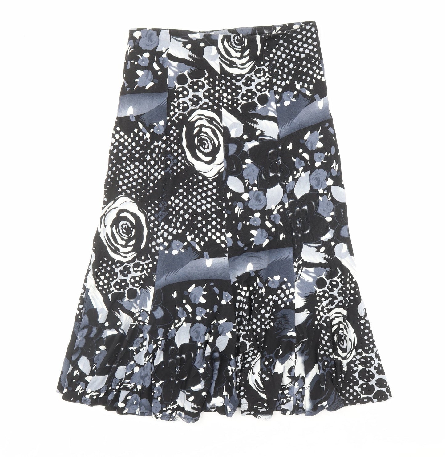 Saloos Womens Multicoloured Geometric Viscose Trumpet Skirt Size M