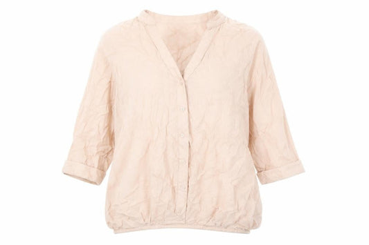 Marks and Spencer Womens Pink Modacrylic Basic Blouse Size 8 V-Neck - Elastic Waist