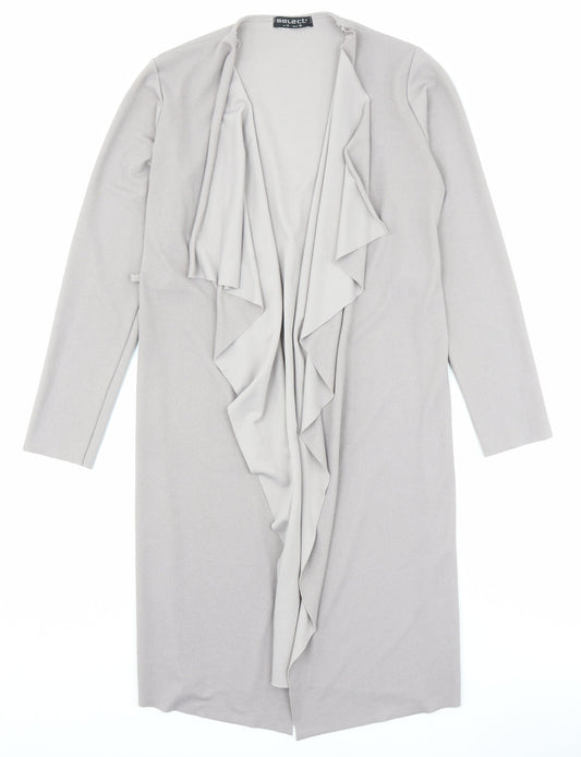 Select Womens Grey Polyester Kimono Blouse Size 10 V-Neck - Open
