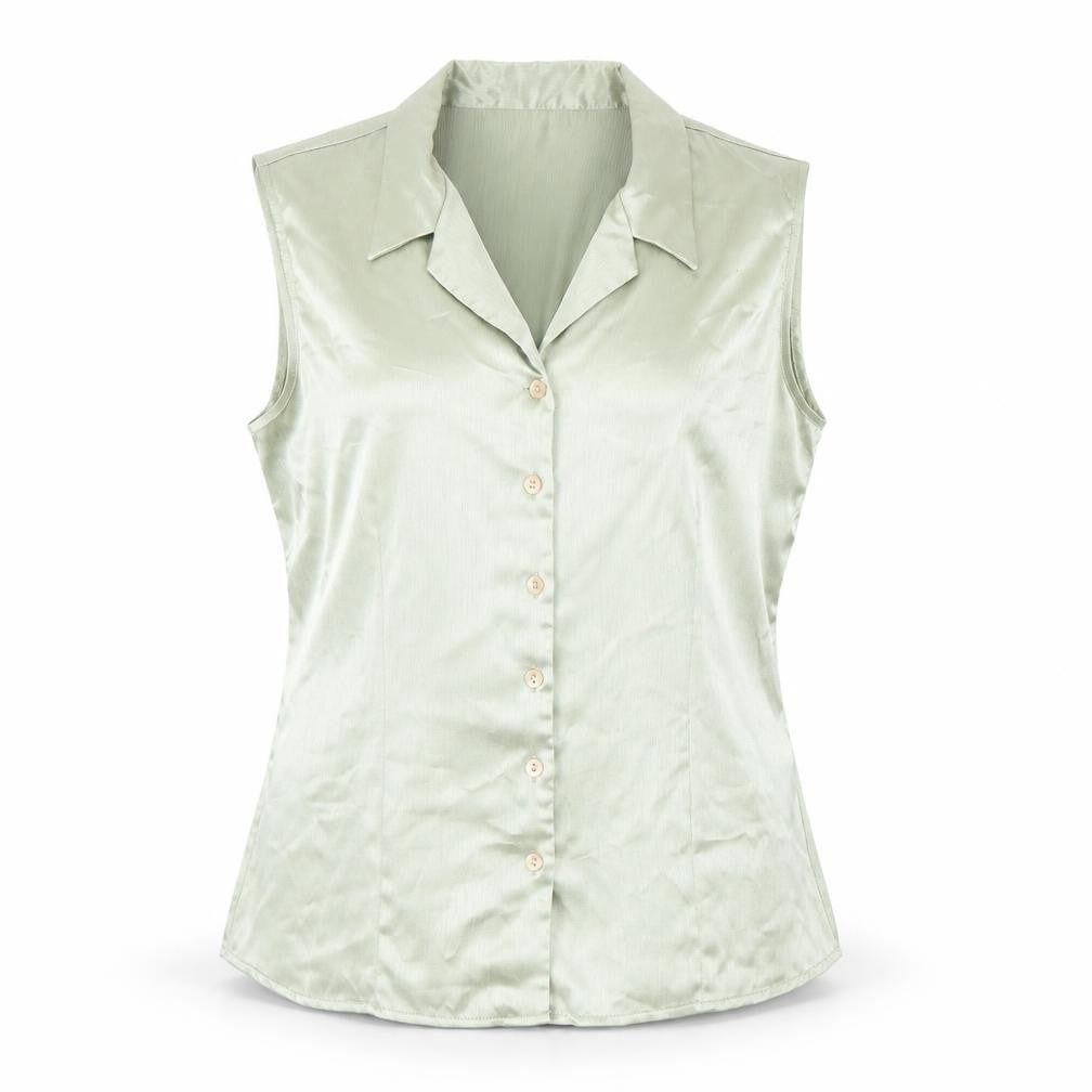 OPUS Womens Green Polyester Basic Button-Up Size 14 Collared