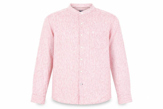Net Play Mens Pink Cotton Button-Up Size 40 Mock Neck Button