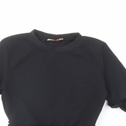 Style Plus Womens Black Polyester Basic Blouse Size 6 Round Neck