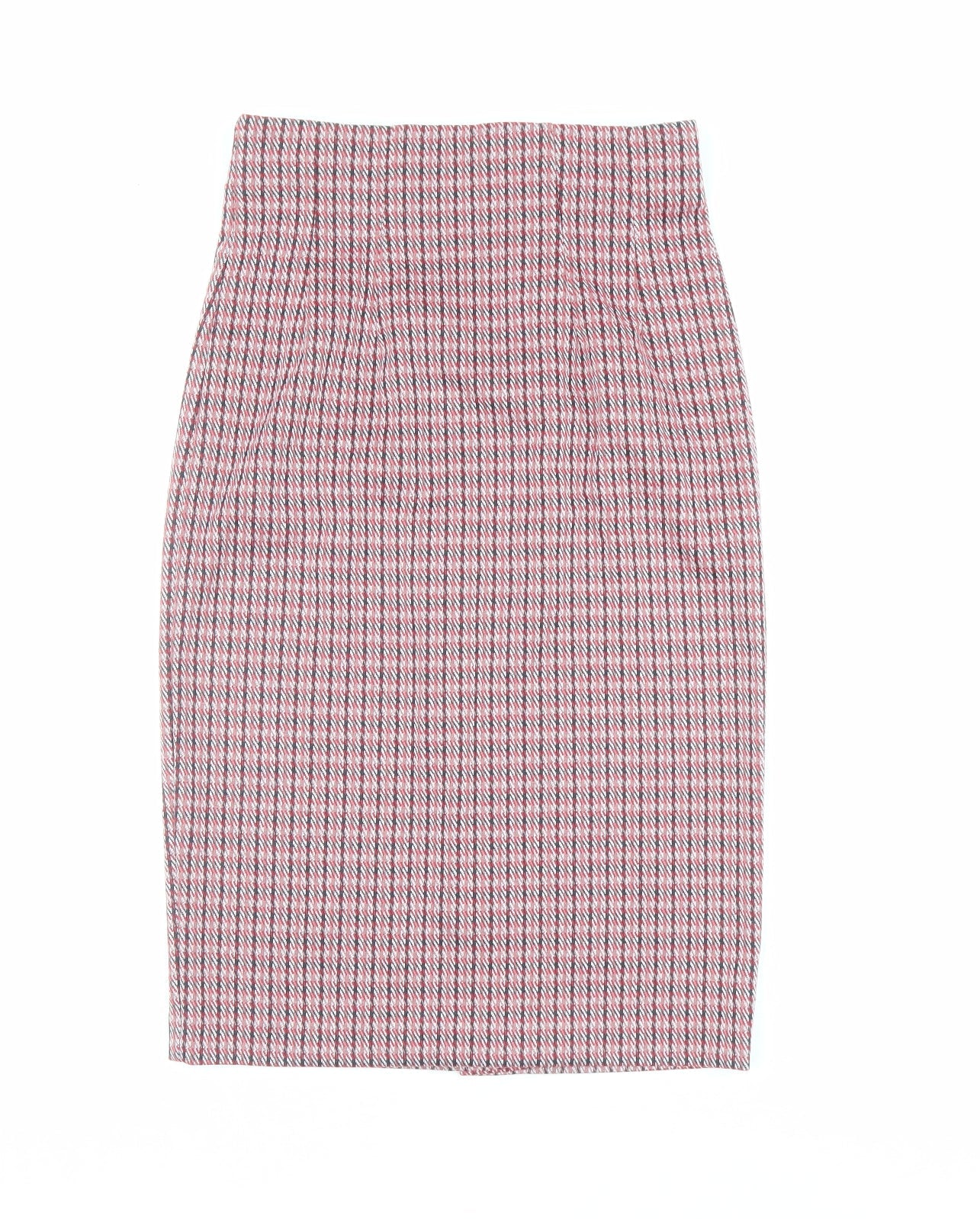 Marks and Spencer Womens Red Geometric Polyester Straight & Pencil Skirt Size 8