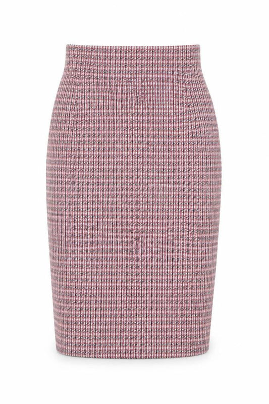 Marks & Spencer Womens Red Geometric Polyester Straight & Pencil Skirt Size 8
