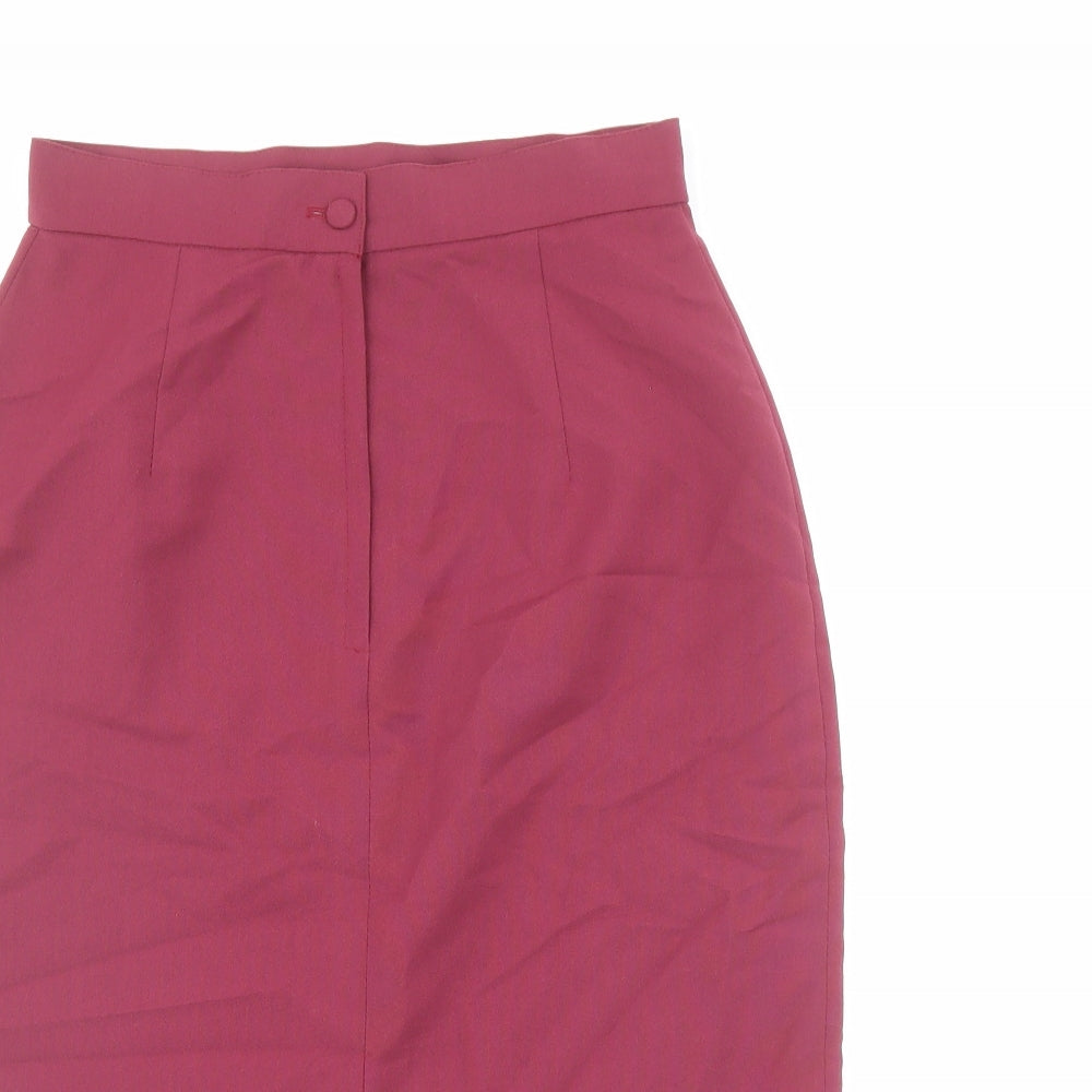 Etam Womens Red Polyester Straight & Pencil Skirt Size 10 Zip