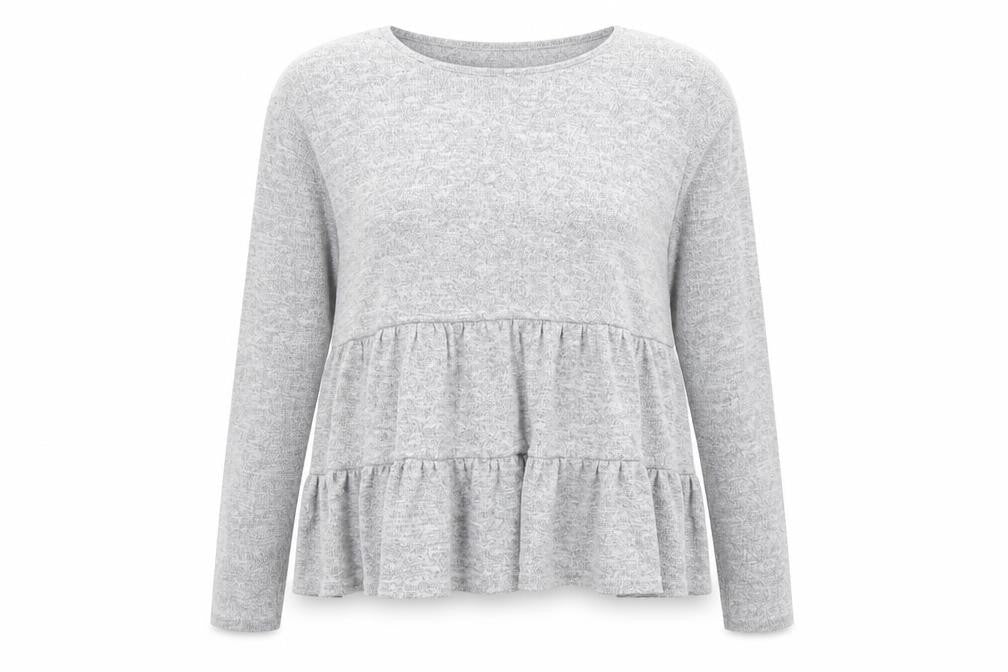 New Look Womens Grey Round Neck Polyester Pullover Jumper Size M