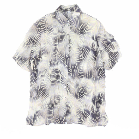 Tru Womens Multicoloured Geometric Viscose Basic Button-Up Size 12 Collared