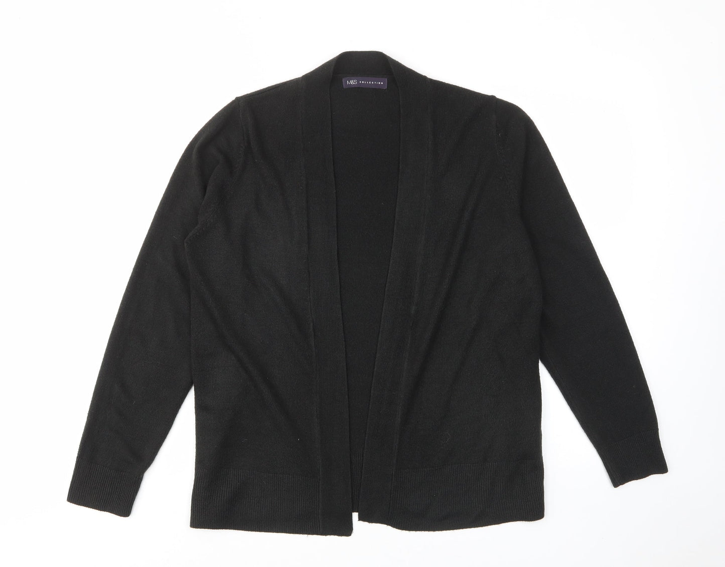 Marks and Spencer Womens Black V-Neck Acrylic Cardigan Jumper Size L