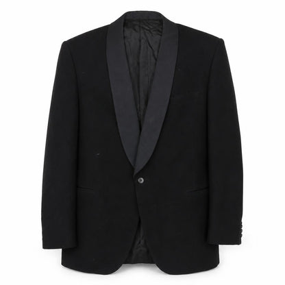 Hodges Mens Black Wool Jacket Suit Jacket Size 40 Regular - Inside pockets